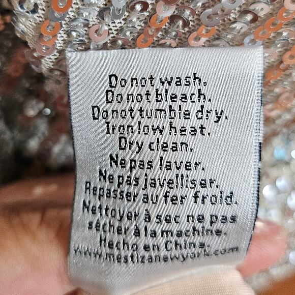 ⚡️SALE! Mestiza NY Silver Sequin Open Back Mini Dress - Picture 14 of 15